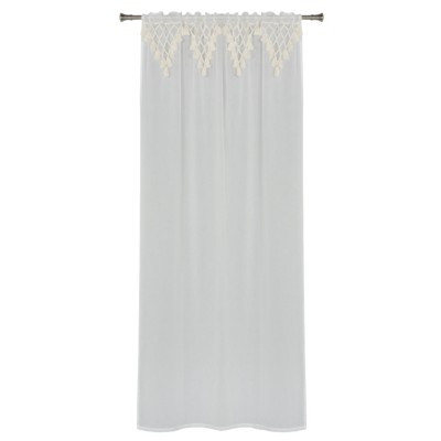 Firanka z tunelem BOHO 140 x 260 cm biała
