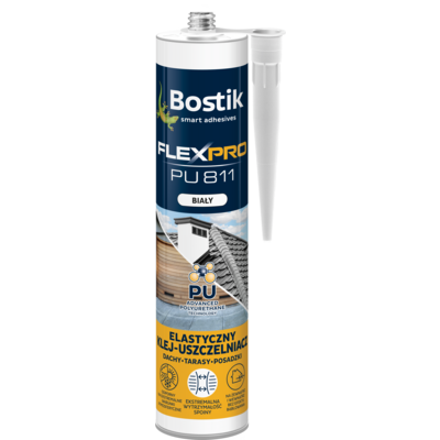 Klej FLEXPRO dachy, tarasy 300 ml biały Bostik