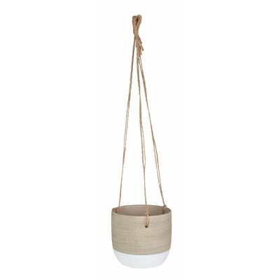 Osłonka wisząca LINAS 14 x 14 x 12,5 cm beżowo-biały