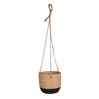 Osłonka wisząca LINAS 14 x 14 x 12,5 cm jasnobrązowy-czarny
