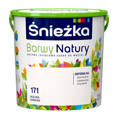 Farba lateksowa Barwy Natury mleczna bawełna 171 2,5 l Śnieżka