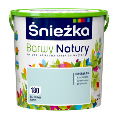 Farba lateksowa Barwy Natury lazurowy brzeg 180 2,5 l Śnieżka