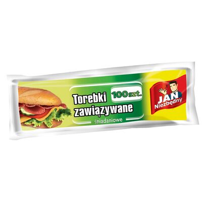 Torebki śniadaniowe zawiązywane 100 sztuk Jan Niezbędny