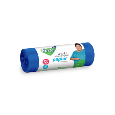 Worki na śmieci zawiązywane do segregacji 120l 10szt. PAPIER FORTE+