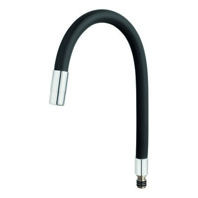 Wylewka Elastico do baterii zlew, czarna, blister