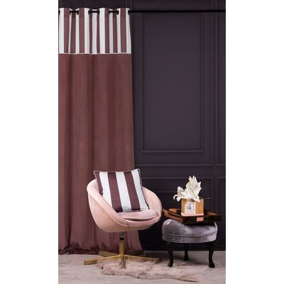 Zasłona CHIC STRIPE 140 x 270 cm przelotki brązowy