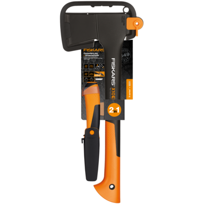 Siekiera ciesielska X10 + nóż uniwersalny z ostrzałką Fiskars 47,5 cm