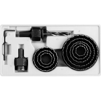 Otwornica do drewna z adapterem 19 - 63 mm, zestaw: 11 sztuk Condor