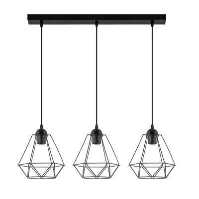 Lampa wisząca 3-płomienna W-L 1201/3 60 W E27 czarna