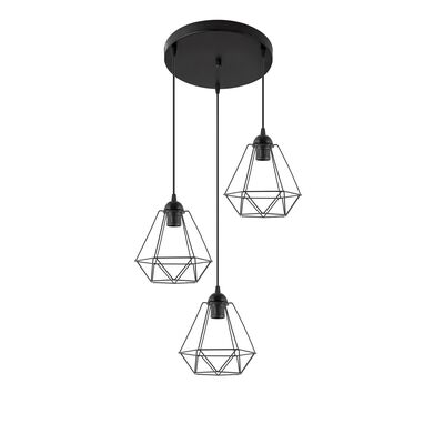 Lampa wisząca 3-płomienna W-P 1201/3 60 W E27 czarna
