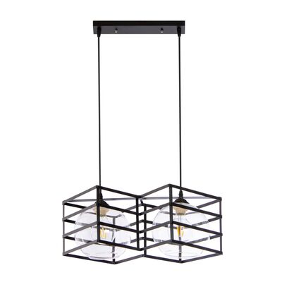 Lampa wisząca 2-płomienna W-3851/2 60 W E27 czarna