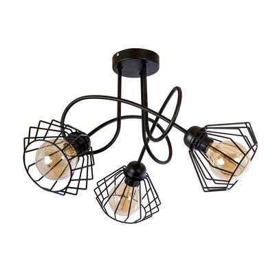 Lampa wisząca 3-płomienna W-LOOP/3 BRYLANT 60 W E27 czarna