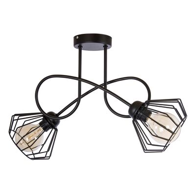 Lampa wisząca 2-płomienna W-LOOP/2 BRYLANT 60 W E27 czarna