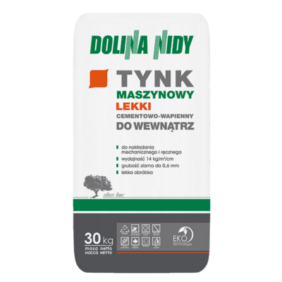Tynk cementowo-wapienny maszynowy lekki 30 kg Dolina Nidy