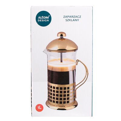 Zaparzacz w stalowym złotym koszyczku 1000 ml