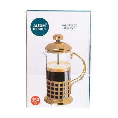 Zaparzacz w stalowym złotym koszyczku 350 ml