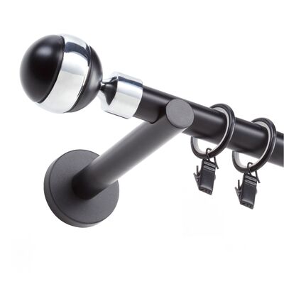 Karnisz pojedynczy Kula 19 mm 240 cm czarny mat