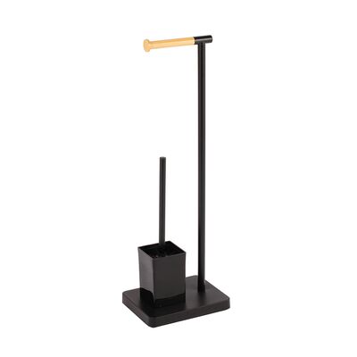 Stojak na papier toaletowy metalowy + szczotka do WC 23 x 18 x 69,5 cm