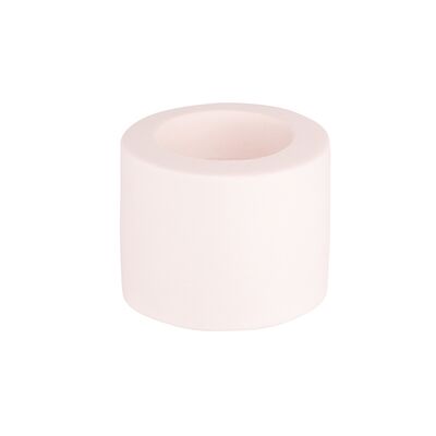 Świecznik ceramiczny 6,5 x 6,5 x 5,5 cm pudrowy róż