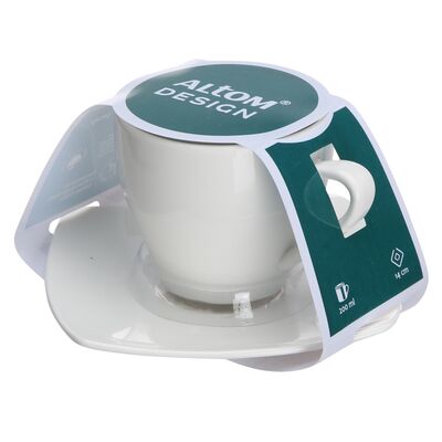 Filiżanka Regular 200 ml ze spodkiem opaska PVC porcelana kremowa