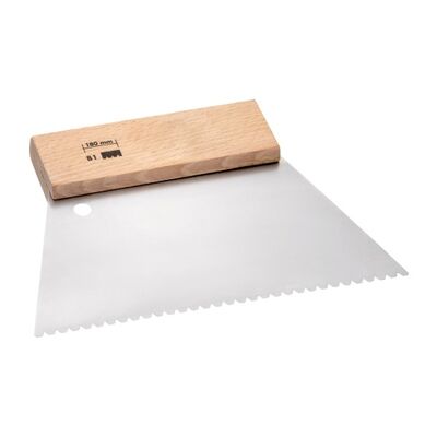 Szpachla zębata B2 180 mm stal uchwyt drewniany
