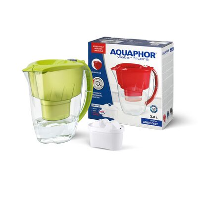 Dzbanek filtrujący Aquaphor Jasper 2,8 l z wkładem B100-25 Maxfor limonkowy