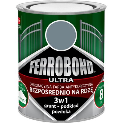 Farba antykorozyjna FERROBOND ULTRA półmat stalowy RAL 7046 0,7 l