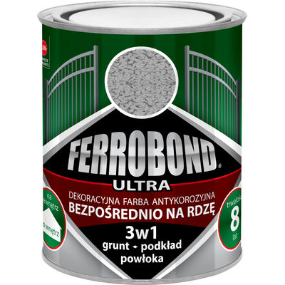 Farba antykorozyjna FERROBOND ULTRA młotek srebrny RAL 9006 0,7 l