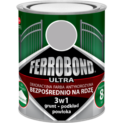 Farba antykorozyjna FERROBOND ULTRA połysk srebrny RAL 9006 0,7 l