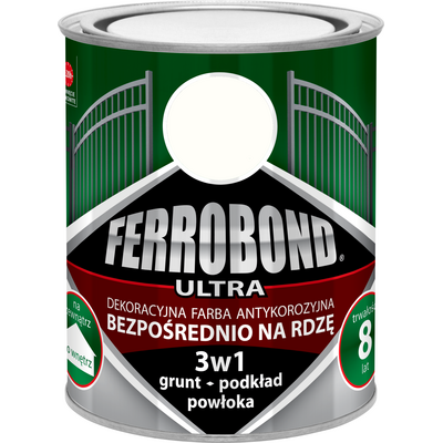 Farba antykorozyjna FERROBOND ULTRA półmat biały RAL 9010 0,7 l