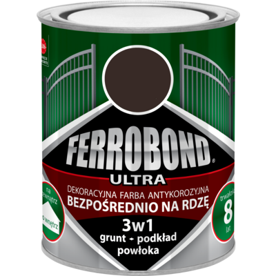 Farba antykorozyjna FERROBOND ULTRA połysk brąz RAL 8017 0,7 l