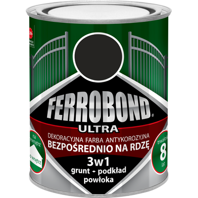 Farba antykorozyjna FERROBOND ULTRA mat czarny RAL 9005 0,7 l