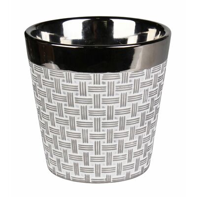 Osłonka ceramiczna LOTTE 13,5 x 13,5 x 13 cm biało-szara