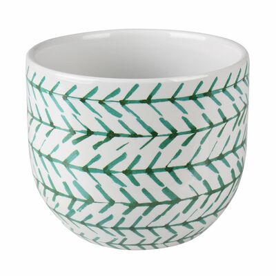 Osłonka MATS terrakota 14 x 14 x 12 cm biało-zielona