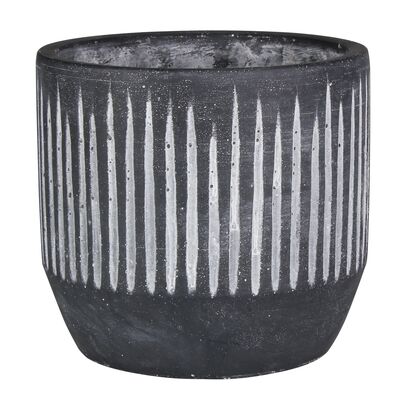 Osłonka cementowa FINN 23 x 23 x 21 cm antracyt+białe paski