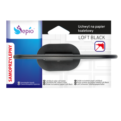Uchwyt na papier toaletowy Loft czarny