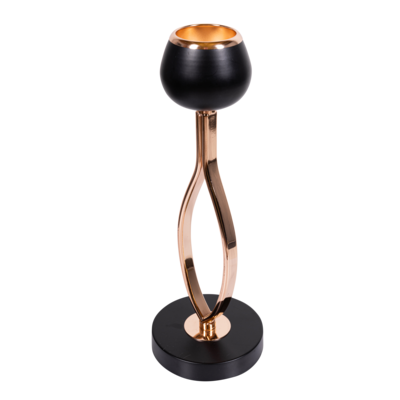 Świecznik metalowy 35 cm czarno-złoty