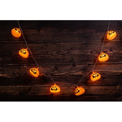 Girlanda świetlna 6 cm 10 LED dynie 1,65 m pomarańczowa