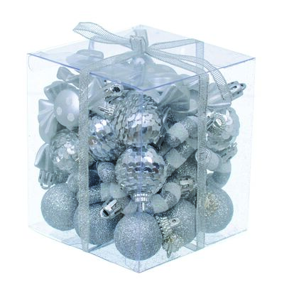 Bombki cekinowe 3 cm 40 szt srebrne