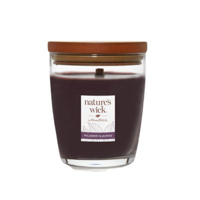 Świeca w szkle z drewnianym knotem Wildberry  Jasmine Nature`s Wick by WoodWick