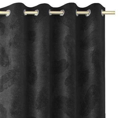 Zasłona Velvet PEACOCK 135 x 250 cm czarna
