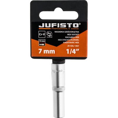 Nasadka 1/4" długa 50 mm, 7 mm Jufisto
