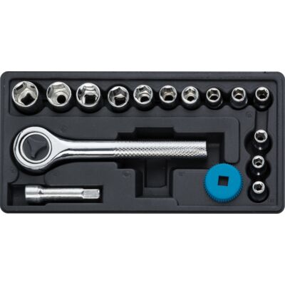 Klucz nasadowy 1/4", 4 - 13 mm zestaw 16 sztuk Condor