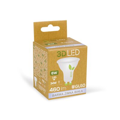 Halogen ledowy 3LED GU10 6 W barwa zimna