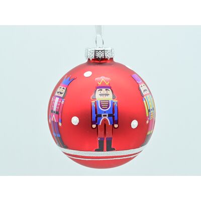 Bombka szklana 8 cm malowana czerwona