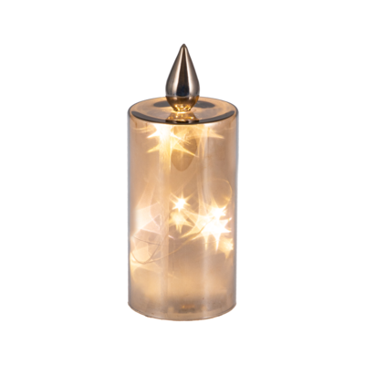 Lampion LED 8 x 20 cm szary