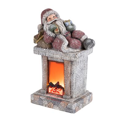 Figurka ceramiczna LED kominek 29 x 18,5 x 41 cm