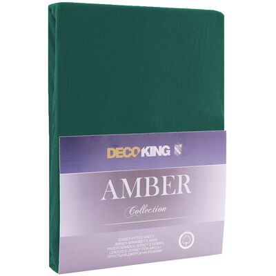 Prześcieradło AMBER 200-220 x 200+30 cm ciemnozielony