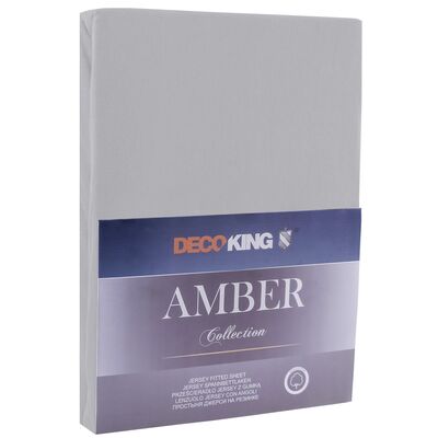 Prześcieradło AMBER 200-220 x 200+30 cm szary