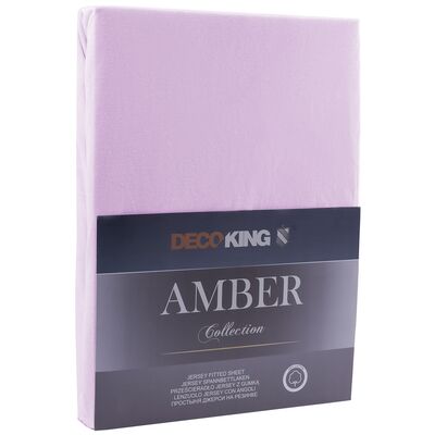 Prześcieradło jersey AMBER 160-180 x 200+30 cm fioletowy